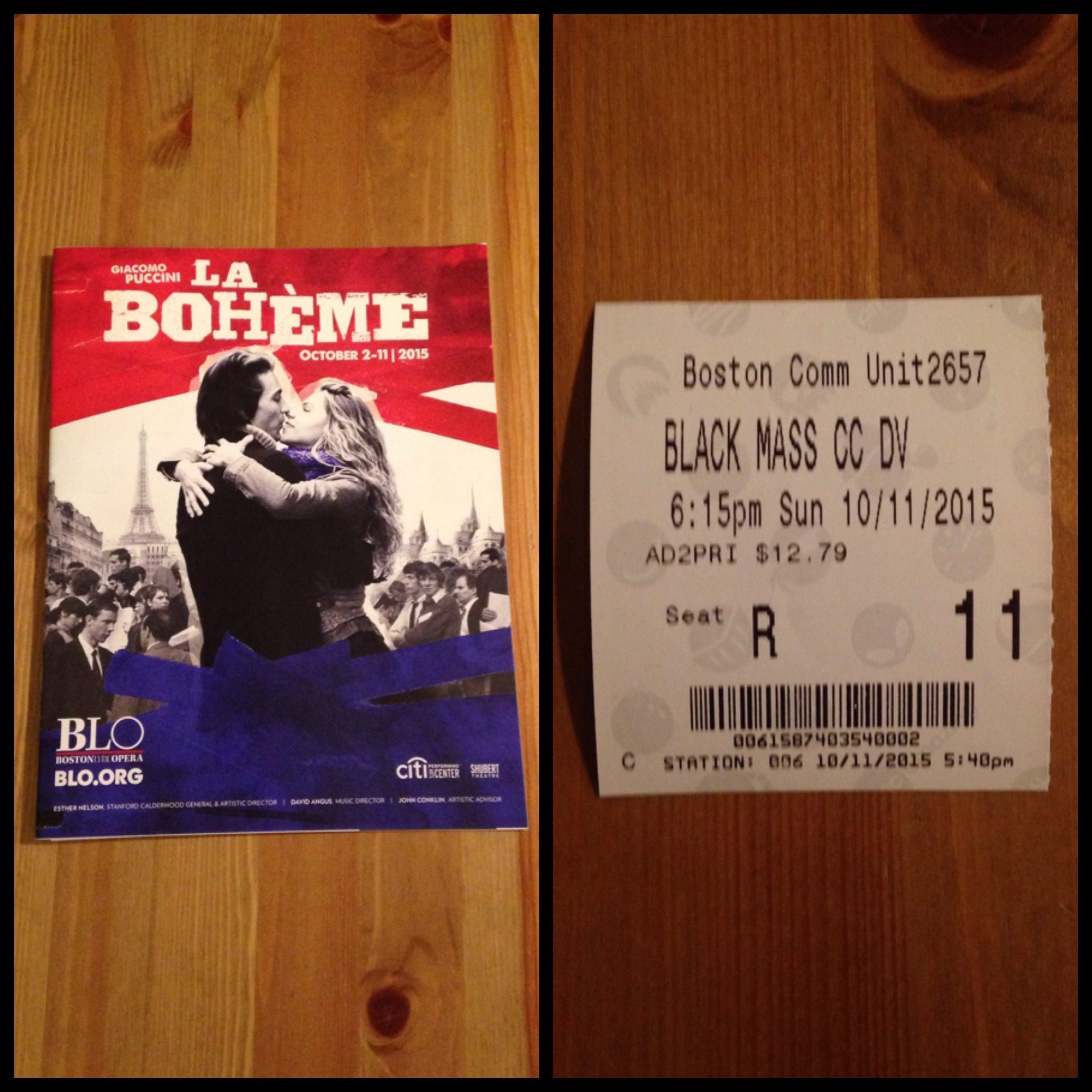 2015 10-11 La Boheme and Black Mass