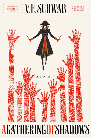 Book cover of V.E. Schwab's "A Gathering of Shadows"