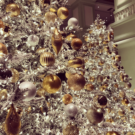 Christmas trees with decorations