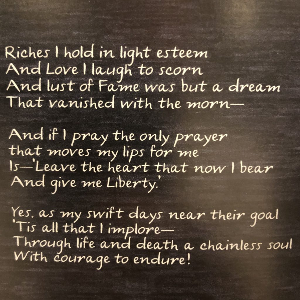 image of the text of Emily Brontë's poem "The Old Stoic"