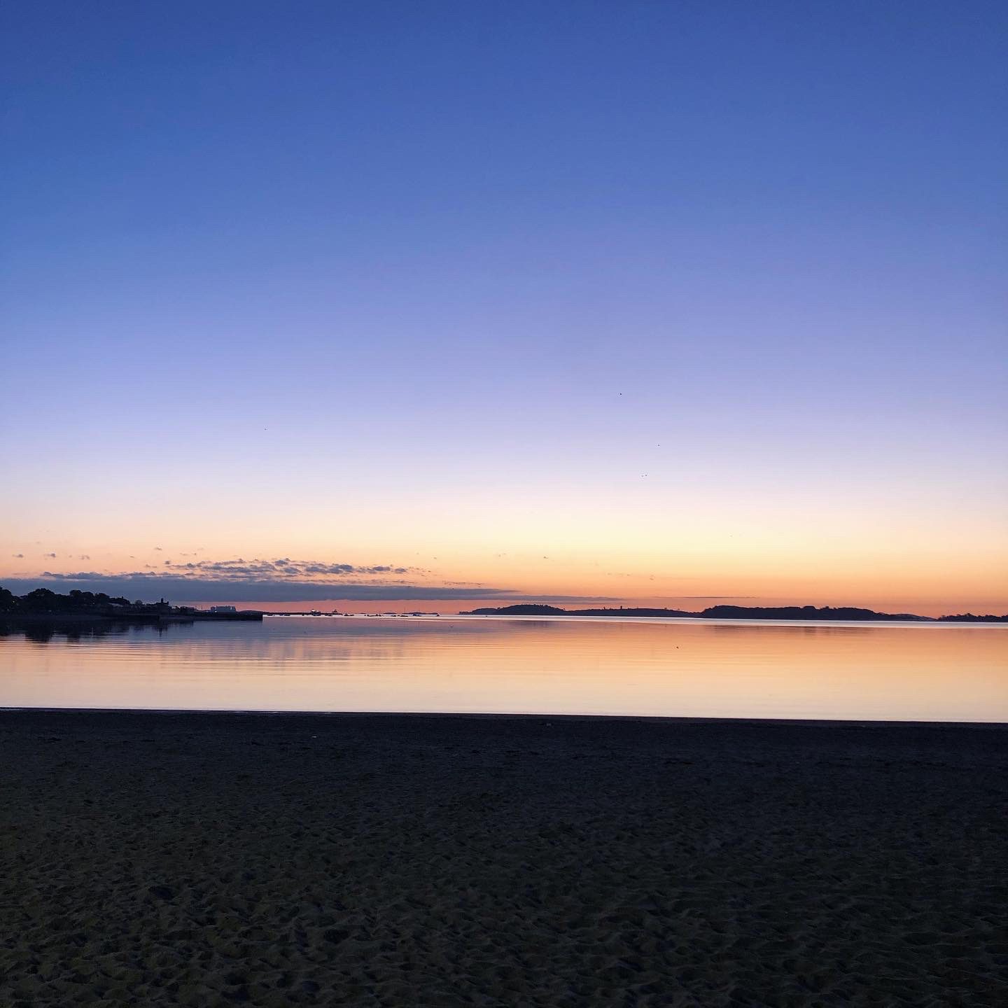 Sunrise over Carson Beach in south boston