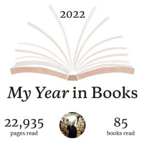 Snapshot of Goodreads "My Year in Books" with 22,935 pages read and 85 books read"